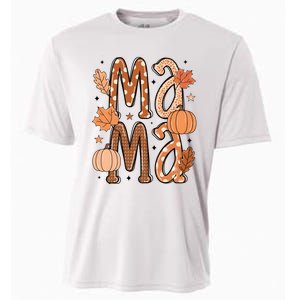 Fall Mama Autumn Leaves Pumpkin Cooling Performance Crew T-Shirt