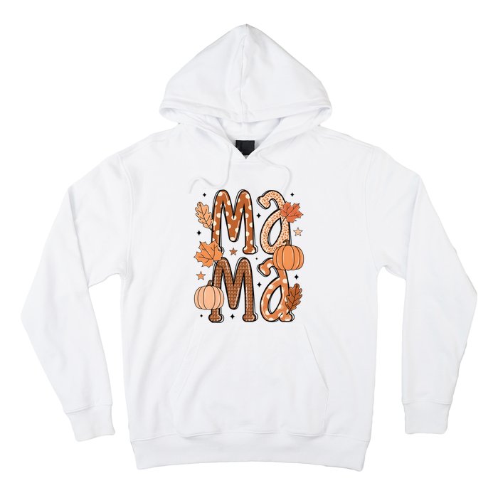 Fall Mama Autumn Leaves Pumpkin Hoodie