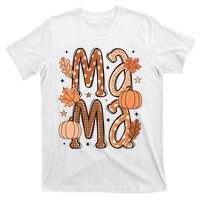 Fall Mama Autumn Leaves Pumpkin T-Shirt