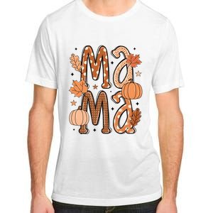 Fall Mama Autumn Leaves Pumpkin Adult ChromaSoft Performance T-Shirt