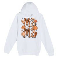 Fall Mama Autumn Leaves Pumpkin Premium Pullover Hoodie