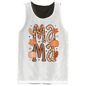 Fall Mama Autumn Leaves Pumpkin Mesh Reversible Basketball Jersey Tank