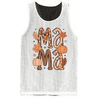 Fall Mama Autumn Leaves Pumpkin Mesh Reversible Basketball Jersey Tank