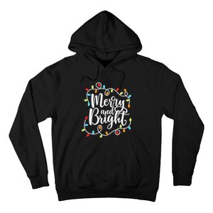 Funny Merry and Bright Christmas Lights Xmas Holiday Hoodie