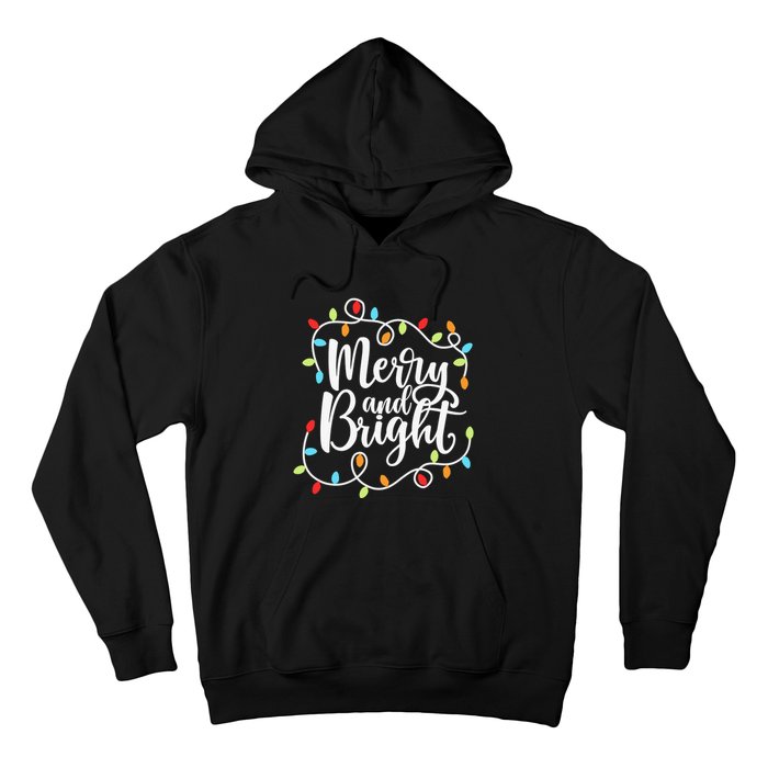 Funny Merry and Bright Christmas Lights Xmas Holiday Hoodie