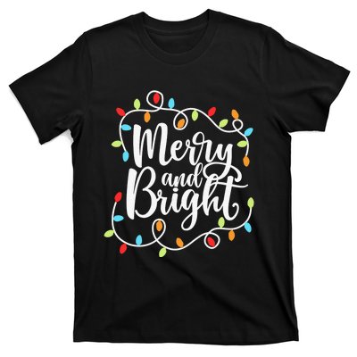 Funny Merry and Bright Christmas Lights Xmas Holiday T-Shirt