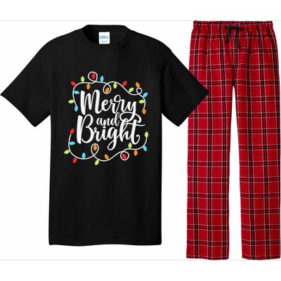 Funny Merry and Bright Christmas Lights Xmas Holiday Pajama Set