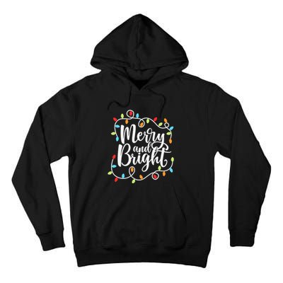 Funny Merry and Bright Christmas Lights Xmas Holiday Tall Hoodie