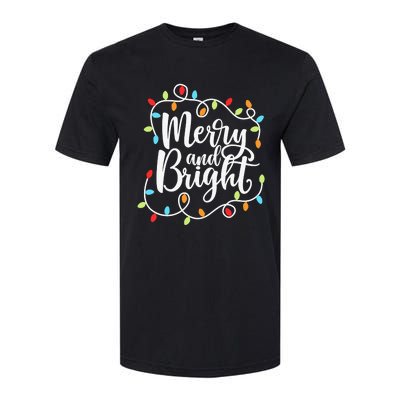 Funny Merry and Bright Christmas Lights Xmas Holiday Softstyle CVC T-Shirt