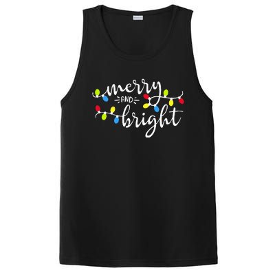 Funny Merry And Bright Christmas Lights Xmas Holiday PosiCharge Competitor Tank