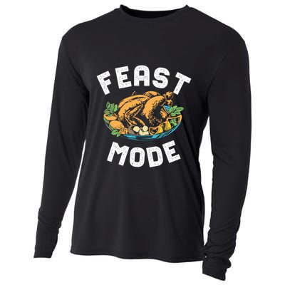Feast Mode And Happy Thanksgiving Turkey Day Gift Cooling Performance Long Sleeve Crew