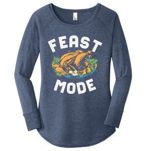 Feast Mode And Happy Thanksgiving Turkey Day Gift Women's Perfect Tri Tunic Long Sleeve Shirt