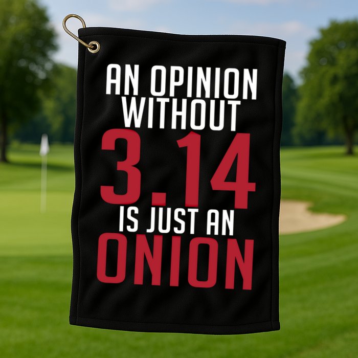 Funny Math An Opinion Without 3 14 Just Onion Pi Day Gift Golf Towel