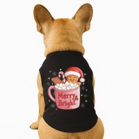 Funny Merry And Bright Christmas Gingerbread Man Hot Cocoa Doggie Tank