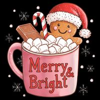 Funny Merry And Bright Christmas Gingerbread Man Hot Cocoa Performance Shirt