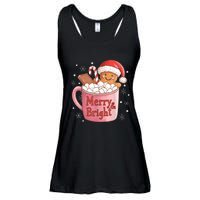 Funny Merry And Bright Christmas Gingerbread Man Hot Cocoa Ladies Essential Flowy Tank