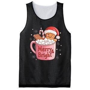 Funny Merry And Bright Christmas Gingerbread Man Hot Cocoa Mesh Reversible Basketball Jersey Tank