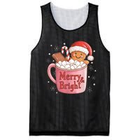 Funny Merry And Bright Christmas Gingerbread Man Hot Cocoa Mesh Reversible Basketball Jersey Tank