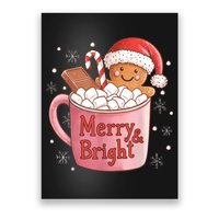 Funny Merry And Bright Christmas Gingerbread Man Hot Cocoa Poster