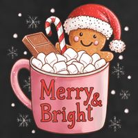 Funny Merry And Bright Christmas Gingerbread Man Hot Cocoa 25L Jumbo Tote