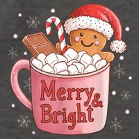 Funny Merry And Bright Christmas Gingerbread Man Hot Cocoa Vector Backpack