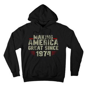 Funny Making America Great Since 1974 Design 48th Birthday Hoodie