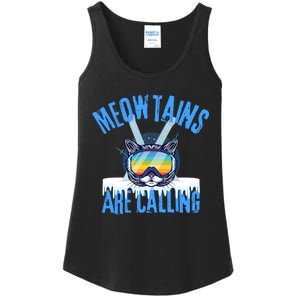 Funny Meowtains Are Calling Gift For Skier Ladies Essential Tank