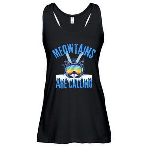 Funny Meowtains Are Calling Gift For Skier Ladies Essential Flowy Tank