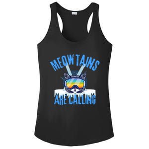 Funny Meowtains Are Calling Gift For Skier Ladies PosiCharge Competitor Racerback Tank