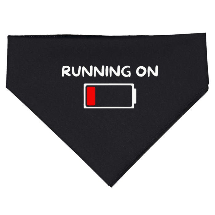 Funny marathon art Running low on battery empty USA-Made Doggie Bandana