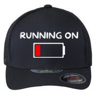 Funny marathon art Running low on battery empty Flexfit Unipanel Trucker Cap