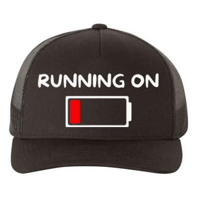 Funny marathon art Running low on battery empty Yupoong Adult 5-Panel Trucker Hat