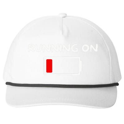 Funny marathon art Running low on battery empty Snapback Five-Panel Rope Hat