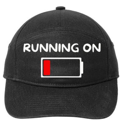 Funny marathon art Running low on battery empty 7-Panel Snapback Hat