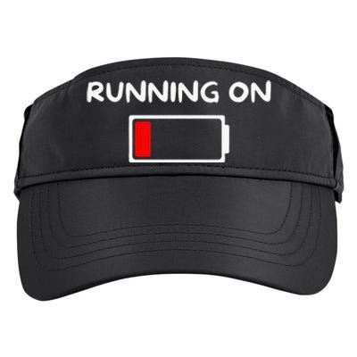 Funny marathon art Running low on battery empty Adult Drive Performance Visor