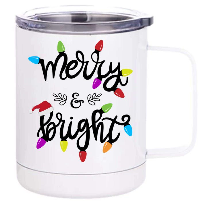 Funny Merry And Bright Christmas Lights Gift 12 oz Stainless Steel Tumbler Cup