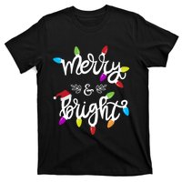 Funny Merry And Bright Christmas Lights Gift T-Shirt