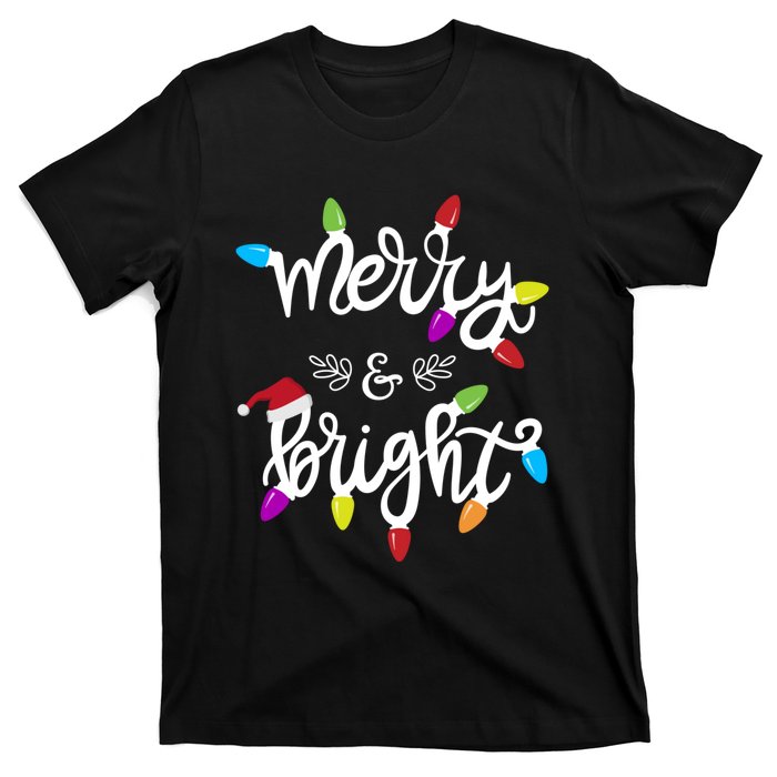 Funny Merry And Bright Christmas Lights Gift T-Shirt