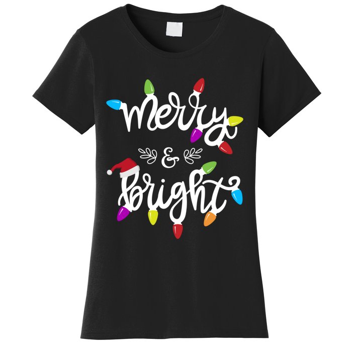 Funny Merry And Bright Christmas Lights Gift Women's T-Shirt