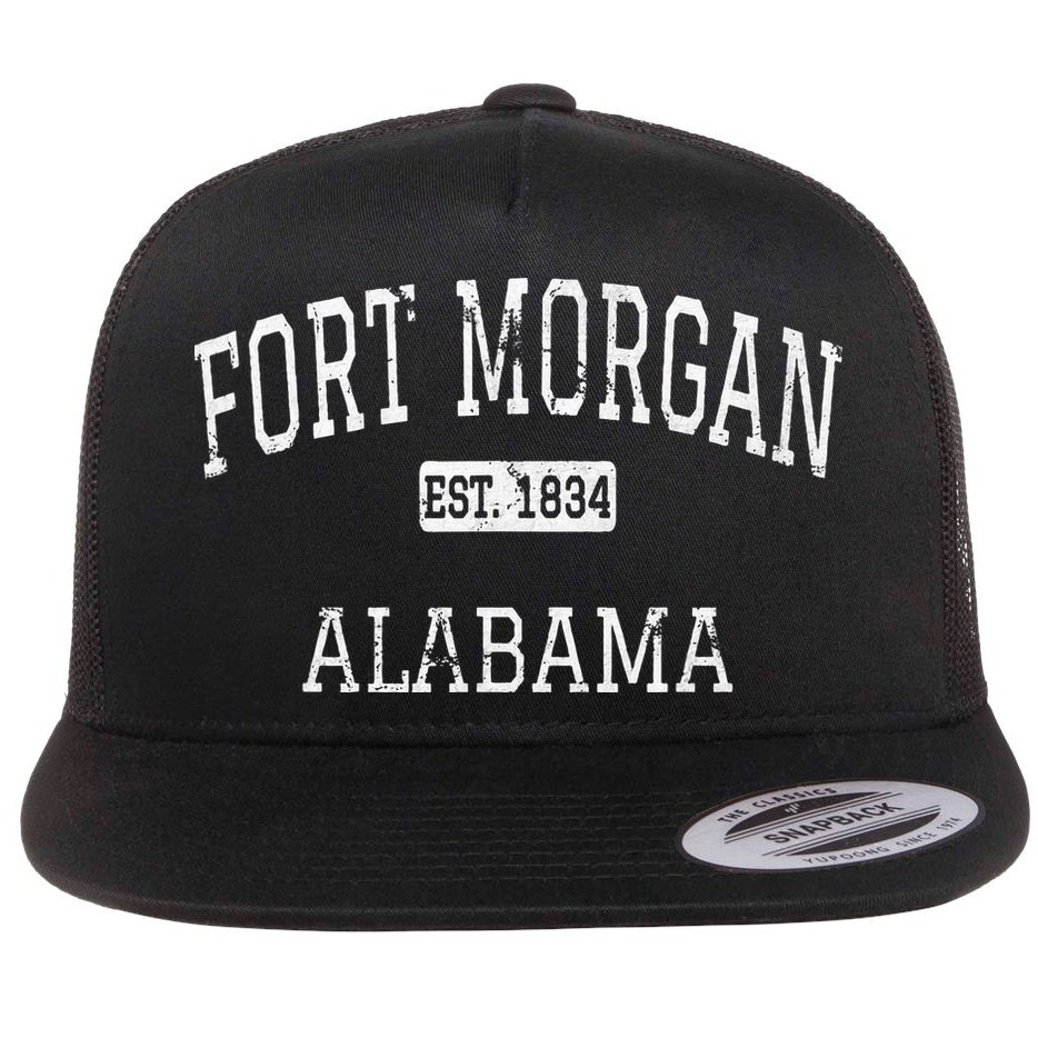Fort Morgan Alabama Al Vintage Flat Bill Trucker Hat