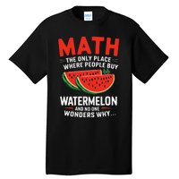 Funny Math And Watermelons Mathematics Calculation Numbers Tall T-Shirt