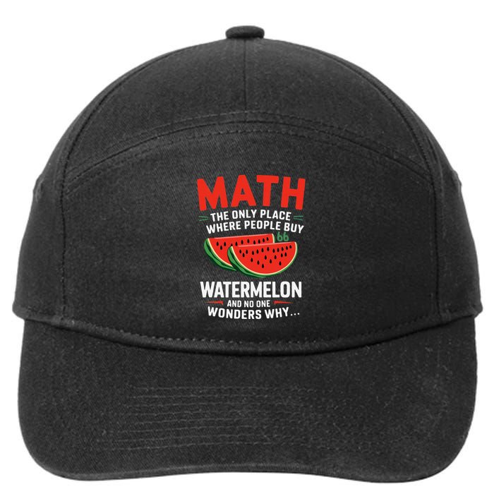 Funny Math And Watermelons Mathematics Calculation Numbers 7-Panel Snapback Hat