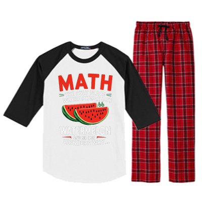 Funny Math And Watermelons Mathematics Calculation Numbers Raglan Sleeve Pajama Set