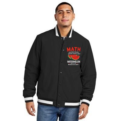 Funny Math And Watermelons Mathematics Calculation Numbers Insulated Varsity Jacket