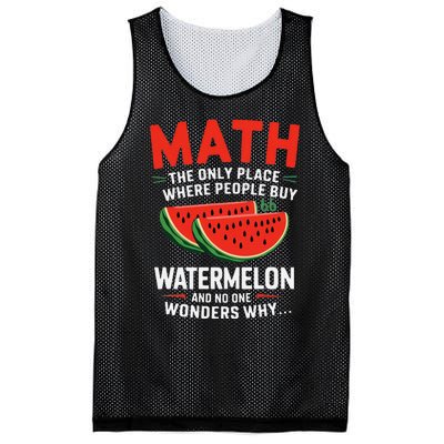 Funny Math And Watermelons Mathematics Calculation Numbers Mesh Reversible Basketball Jersey Tank