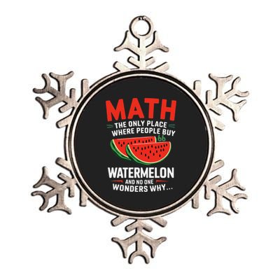 Funny Math And Watermelons Mathematics Calculation Numbers Metallic Star Ornament