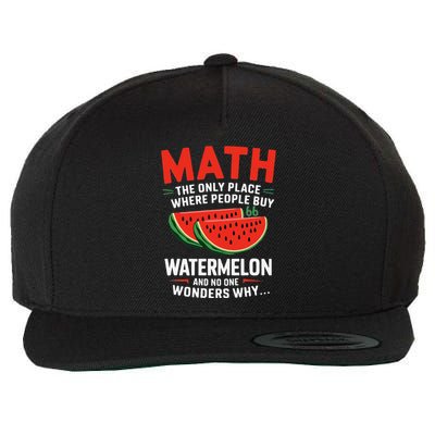 Funny Math And Watermelons Mathematics Calculation Numbers Wool Snapback Cap