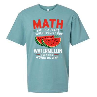 Funny Math And Watermelons Mathematics Calculation Numbers Sueded Cloud Jersey T-Shirt