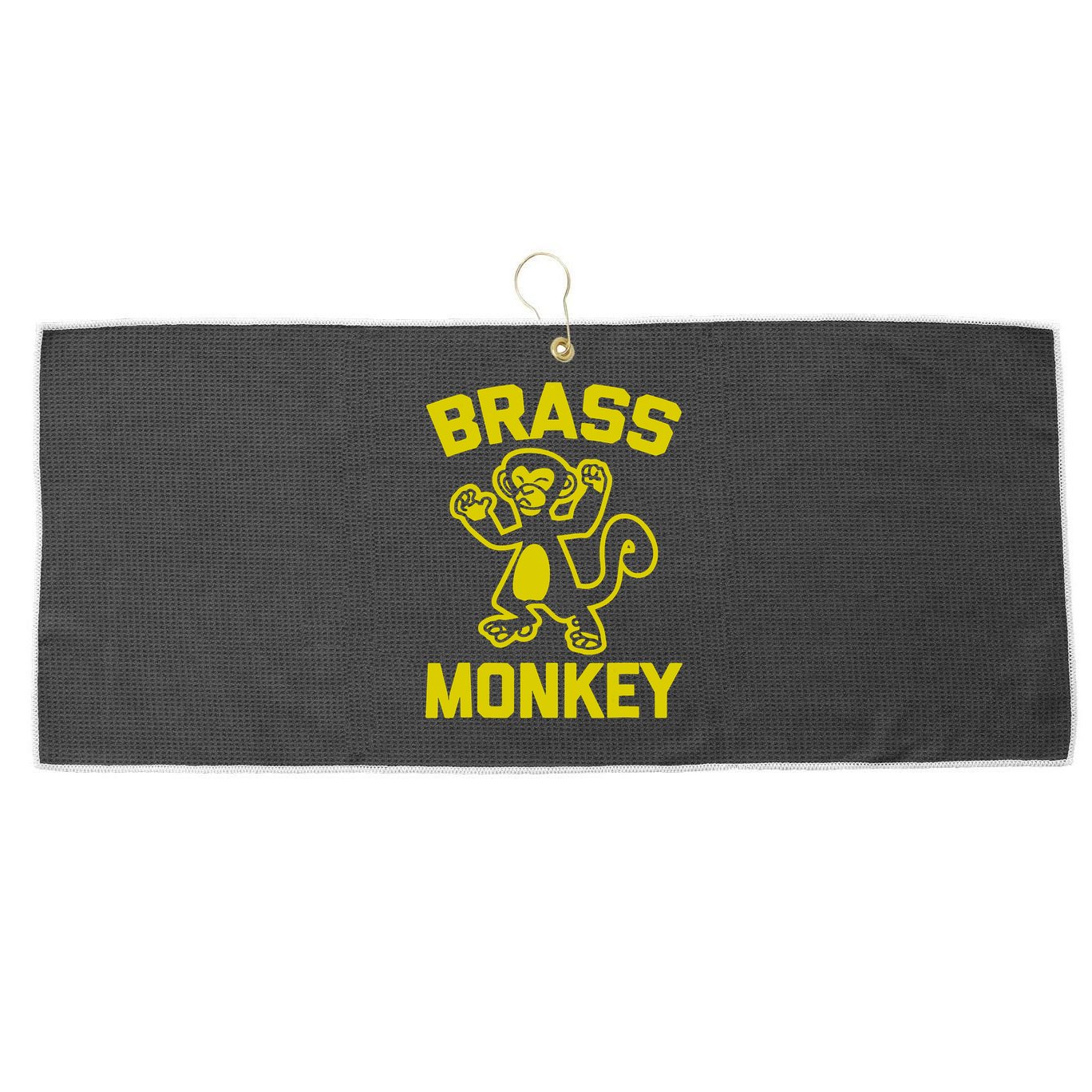 Funky Monkey Brass Monkey Large Microfiber Waffle Golf Towel