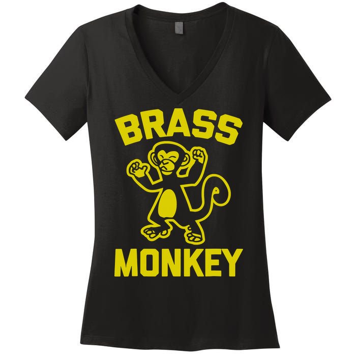 Funky Monkey Brass Monkey Women's V-Neck T-Shirt